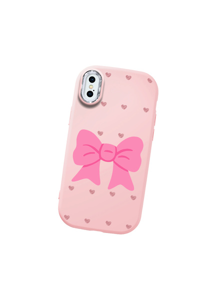 Hontinga iPhone XS Max Compatible Camera Protected Pink Soft Silicone Phone C...