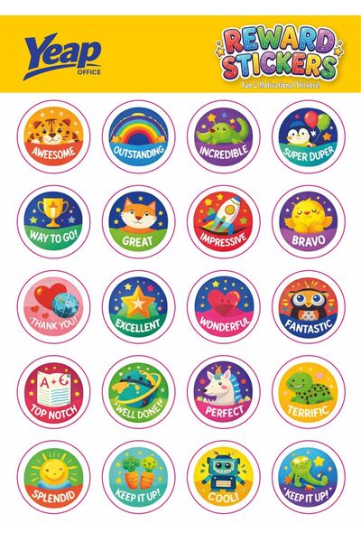 YEAP OFFICE Kids Reward Stickers – Motivational and Achievement Stickers for ...