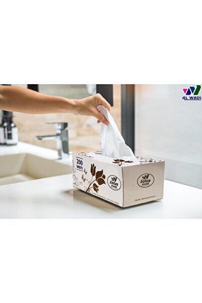 lotus alwadi 200 Sheet Soft Facial Tissues 2 Ply Bundle, Pack of 5 (1000 Facial Tissues Total) Family Pack