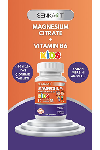 senkavit Kids Magnezyum Sitrat ve B6 İçeren 60 Çiğneme Tableti