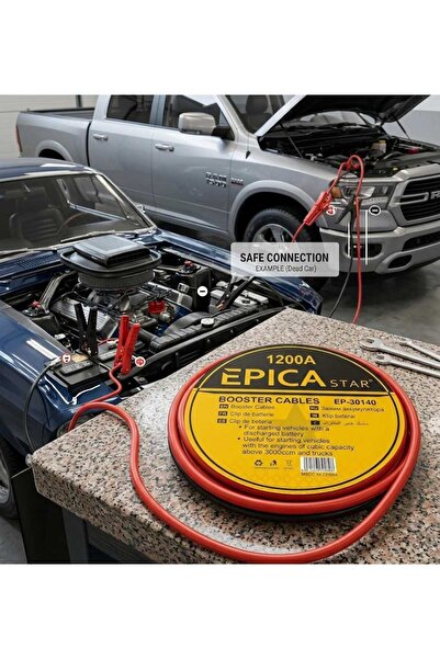 TrentonGCC Heavy Duty Booster Cable for Car Battery – Jump Starter Cable with...