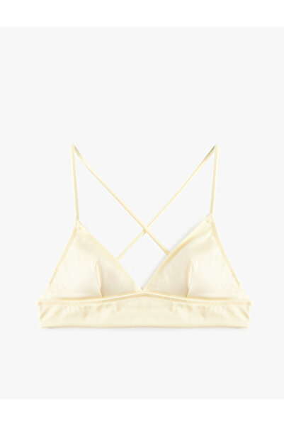 Koton Yellow Bralette Bikini Top With Back Tie Detail