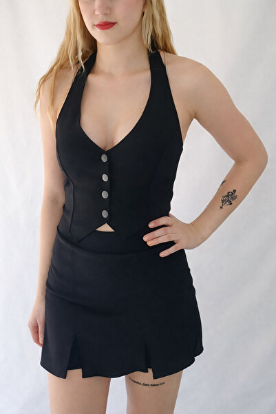 MRV DESIGN Steel Knitted Fabric Vest Bustier