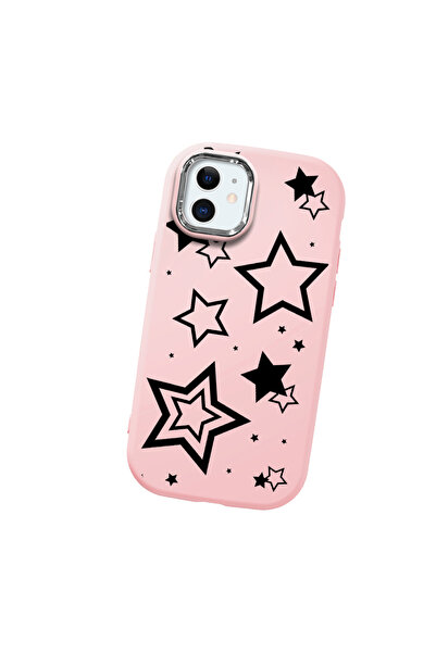 Hontinga حافظة هاتف من السيليكون الناعم باللون الوردي متوافقة مع كاميرا آيفون...