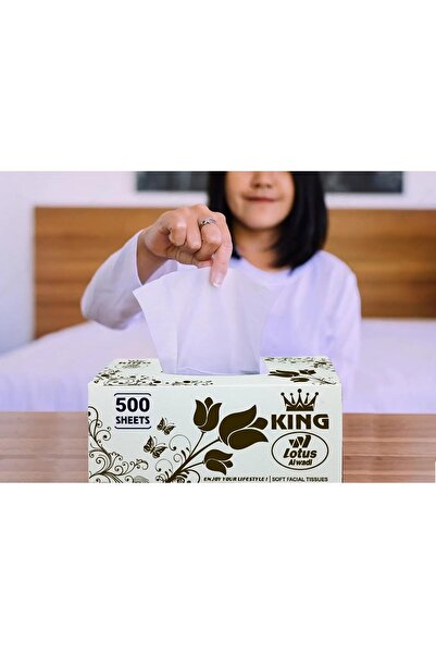 lotus alwadi King Ultra Soft Facial Tissues, 500 Tissues per Box (12,000 Tissue Total), 24 Large Boxes, 2-Ply