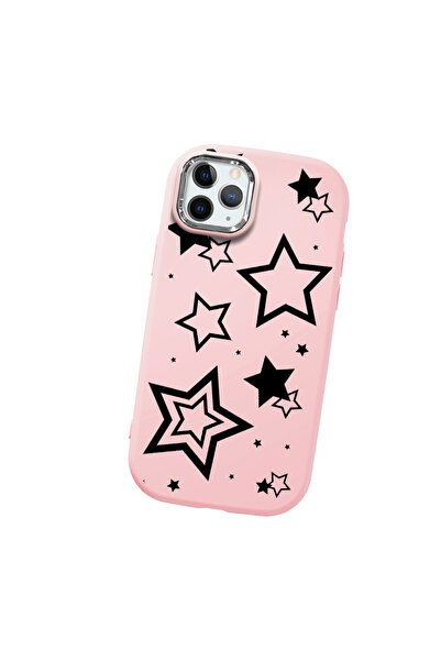 Hontinga حافظة هاتف من السيليكون الناعم باللون الوردي متوافقة مع كاميرا آيفون...