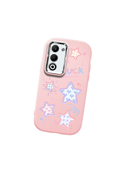 Hontinga حافظة هاتف من السيليكون الناعم باللون الوردي متوافقة مع كاميرا أوبو ...