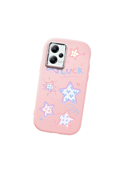 Hontinga حافظة هاتف من السيليكون الناعم باللون الوردي متوافقة مع كاميرا Redmi...