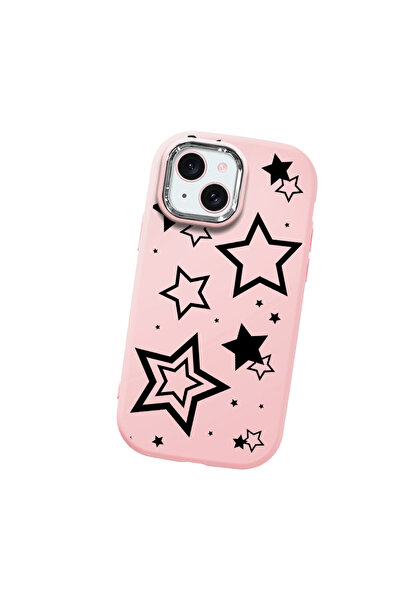 Hontinga حافظة هاتف من السيليكون الناعم باللون الوردي متوافقة مع كاميرا آيفون...