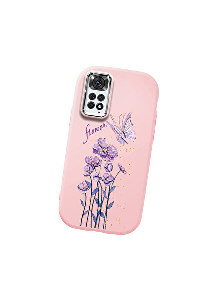 Hontinga حافظة هاتف من السيليكون الناعم باللون الوردي متوافقة مع كاميرا Redmi...