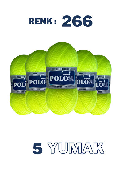 Polosu (5 Adet) Siesta Soft - Atkı Yelek Kazak El Örgü Ipliği - 266 Fosforlu ...