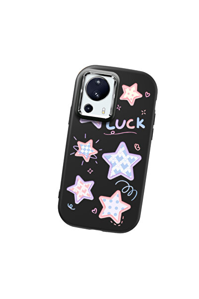 Hontinga حافظة هاتف من السيليكون الناعم باللون الأسود متوافقة مع كاميرا Mi 13...