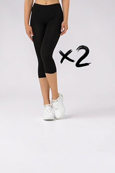 Kossiga Cotton Pack of 2-Piece Premium Quality Girls' Capri Leggings Above th...