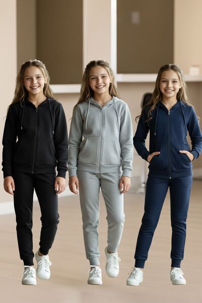 cm buseyiz Buseyiz Παιδικό Σετ Φόρμας για Κορίτσια 3-τεμαχίων με με κουκούλα ...