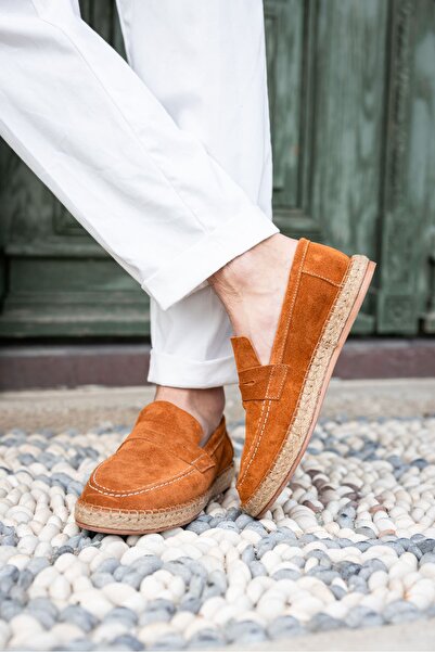 by selvi Lukka Shoes Fleur Genuine Leather Suede Cinnamon Loafers Espadrilles