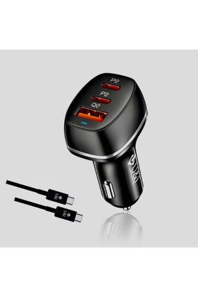 u & i شاحن سيارة U&i بقوة 160 واط بتقنية GaN (UiCC-2025) - محول USB-C فائق ال...