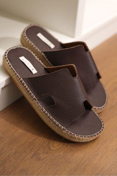 by selvi Lukka Shoes Grace Genuine Leather Men's Bitter Brown Bohemian Slippe...