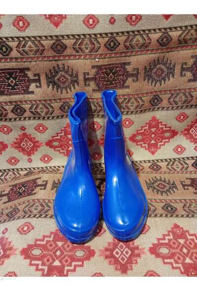 NO BRAND Mavi Unisex Çocuk Çizmesi Kaymaz Taban Günlük Yağmur Çizmesi 29 Numara