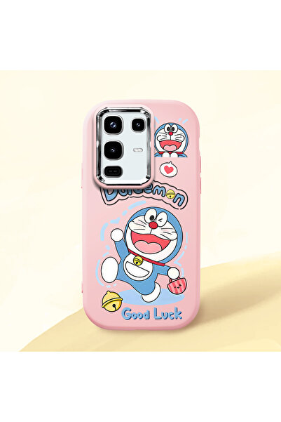 CHICASELUX هاتف دورايمون من السيليكون الناعم باللون الوردي مع حماية للكاميرا ...