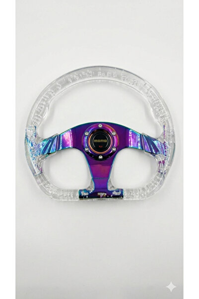 EFGARAGE Şeffaf Epoksi Momo Direksiyon 35 cm – Kabarcıklı A+ Kalite Spor & Dr...