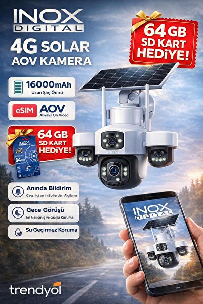 İNOX-X14 4 KAMERALI SOLAR PANELLİ e-sim ÖZELLİKLİ FULL