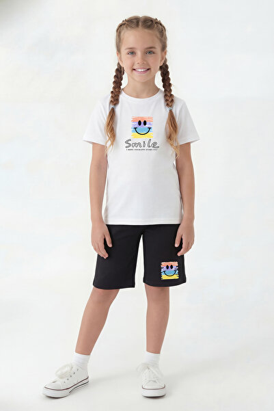 FYK KİDS Majica sa okruglim izrezom i kapri print detaljima za devojčice Gorn...