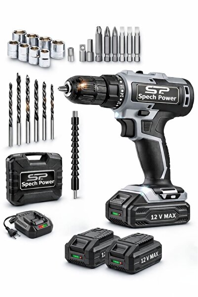 Spech Power Profosyonel Seri 12 V Matkap X2 Akü Vidalama Setli Şarjlı