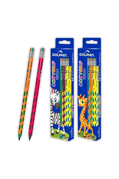 Dolphin Triangular Shape HB Pencil with Eraser, Smooth, Break-Resistant For S...