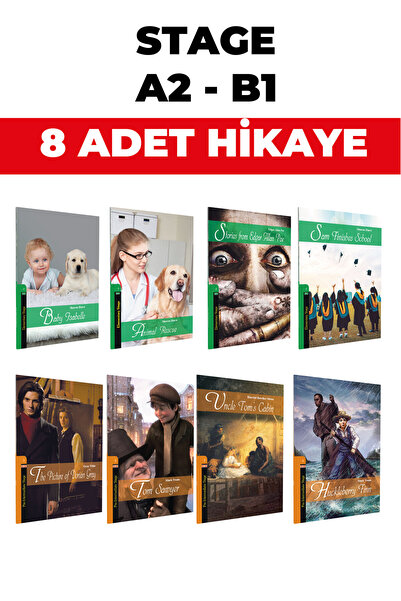 Kapadokya Yayınları قصة باللغة الإنجليزية (A2-B1) - 8 كتب للمستوى