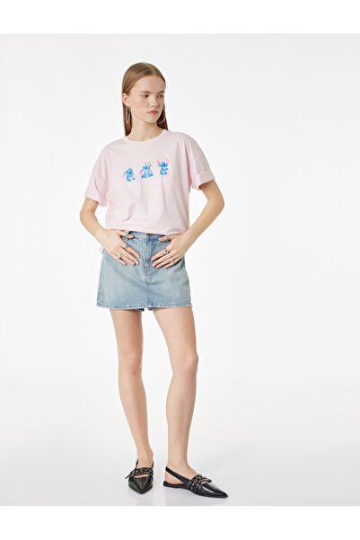 Koton Women's T-Shirt 6Sal10109Ik Pink