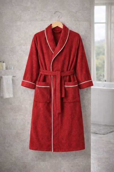 Serafina %100 PAMUK BORNOZ UNISEX KALIN DOKULU YUMUŞAK