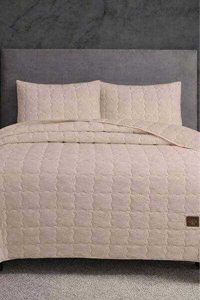 Çeyiz Diyarı Cher Quilted Li 240X260Cm Double Bedspread Brown