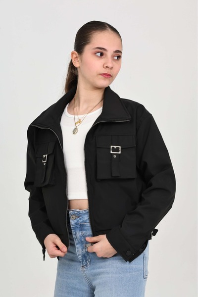 Joui Co Girl's Zippered Modern Model Daily Children's Top Clothing-Mnt-0033