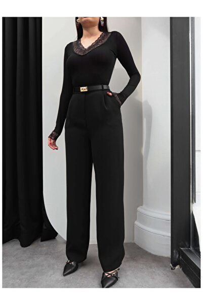 ESRAHELVACI High Waist Fabric Palazzo Trousers