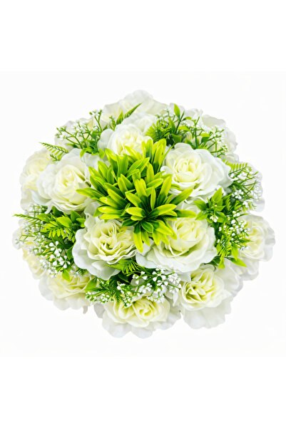 ABS Coroană funerară artificială 30 cm cu trandafiri, aranjament floral decor...