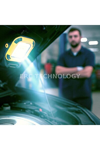 ERCTECH Sanayi Tipi Mıknatıslı LED El Lambası 360° Döner Manyetik Çalışma Lam...