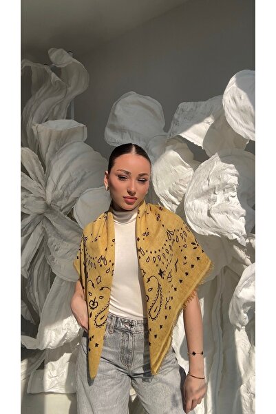 Luminos Butik Linen Look Yellow Kujten Shawl Sal1402