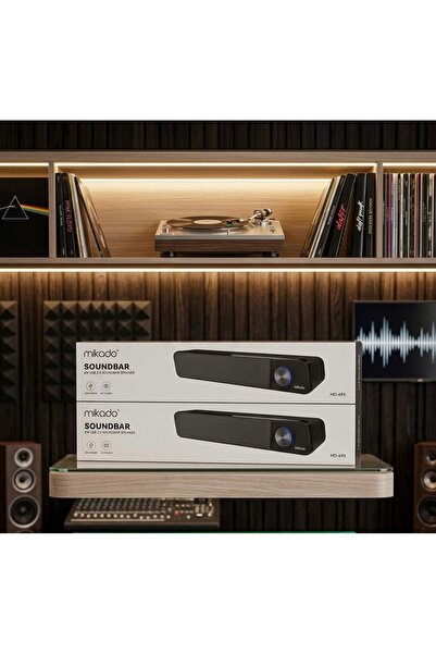 muzik MD-69S Siyah 3Wx2 Led Işıklı Multimedia Soundbar Speaker (Bluetooth Des...