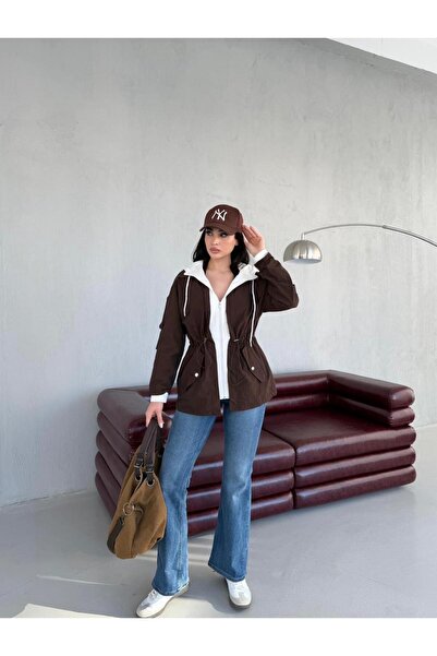 QİMYA BUTİK Levure Women's Combed Cotton Paneled Waist Tunnel Parachute Fabri...