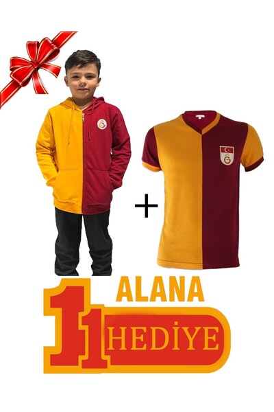 Galatasaray Orijinal Metin Oktay Kapüşonlu Çocuk Ceket Metin Oktay T-Shirt He...