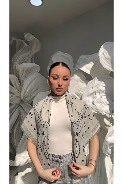 Luminos Butik Linen Look Light Gray Kujten Shawl Sal1402