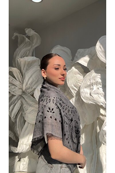 Luminos Butik Linen Anthracite Kujten Shawl Sal1402