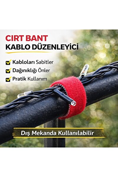 obrigado Cırt Bant Kablo Düzenleyici 5 Metre x 1cm Kesilebilir Kablo Toplayıc...