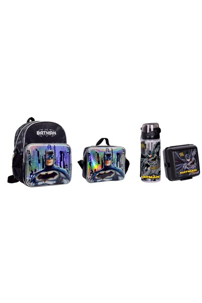 Batman Kindergarten Bag Liters, Nutrition Bag Liters, Water Bottle and Nutrit...