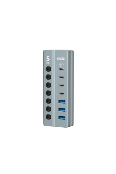 Go-Des Go Des GD-9212 7 in 1 Çoklu Type-C ve USB Hub Çoğaltıcı Gri