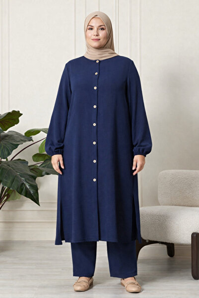 Ferace Γυναικείο Σετ Λινό Ayrobin 2 τεμαχίων σε Μεγάλο Μέγεθος (Τουνίκ - Παντ...