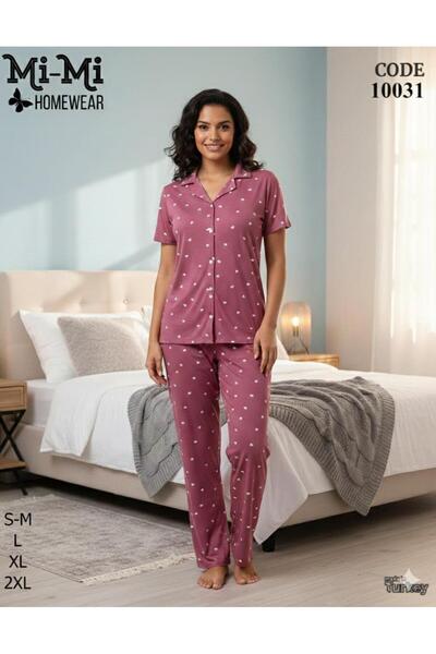 Mimi Homewear Σετ πιτζάμες Beyaqz με ροζ σχέδιο καρδιάς