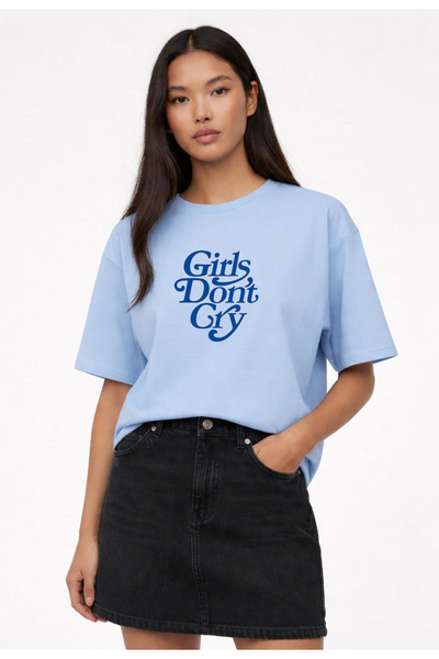 VODEXA Tricou oversize DONT CRY, imprimat, 100% bumbac, croială confortabilă