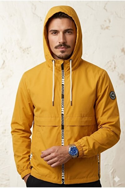 Plus Scorpion Geacă casual cu glugă și fermoar pentru bărbați