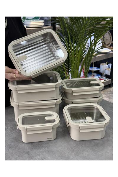 Doğudeko Steellock Steel 7 Piece Storage Container Set